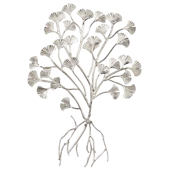 39" Silver Floral Glam Wall Décor